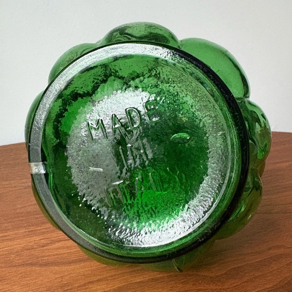 Emerald Bubble Design Vase Italian Empoli Bottle - Picture 3 of 13